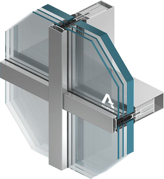 MB-SR50N EI Fire-resistant, aluminium mullion and transom façade system with thermal insulation