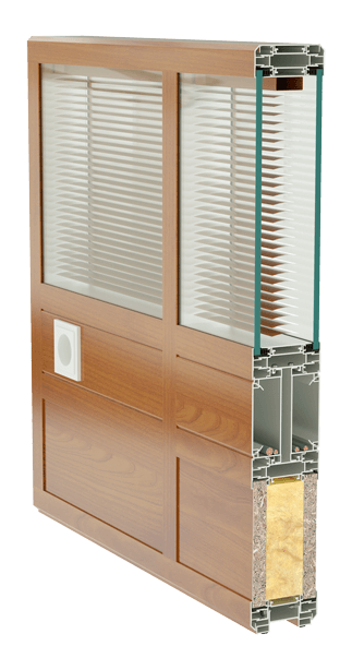 MB-80 Oficina Sistema de tabiques acristalados de aluminio altamente aislante con posibilidad de utilizar paneles opacos y lamas interiores.