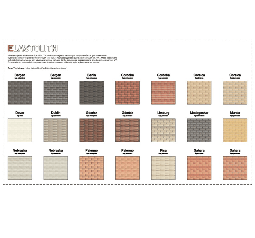 Elastolith mineral clinker tiles
