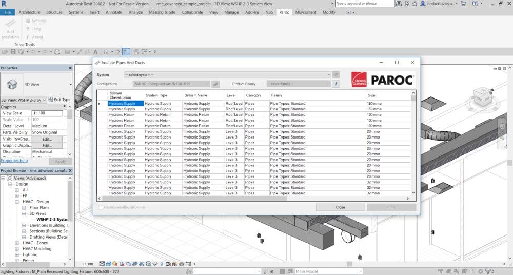 ParocTools Revit plugin